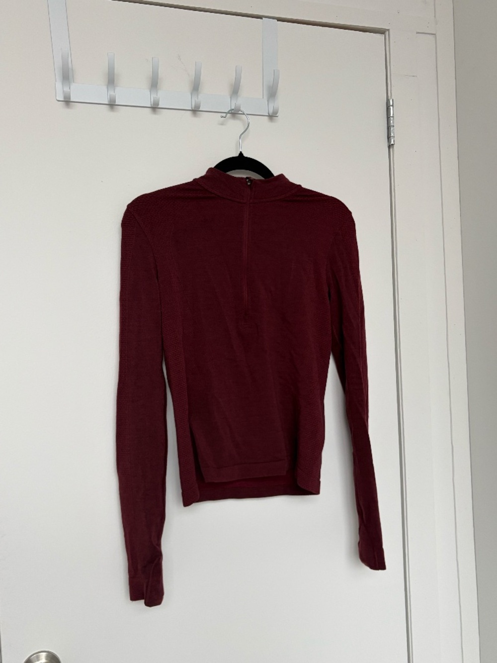 Lululemon Quarter Zip Long Sleeve Top Burgundy Size 6
